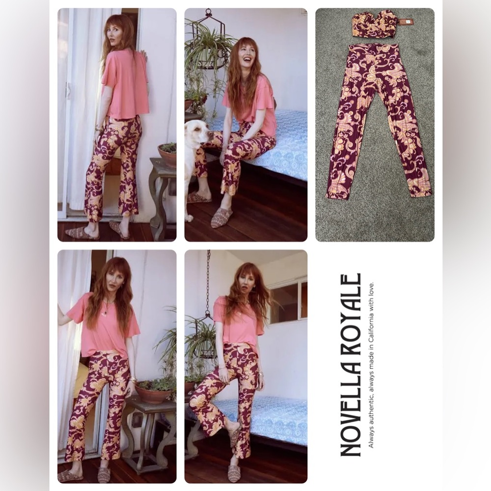 Product details
Size:S

Leg Style:Flare
Color:Wine Chrystanthemum